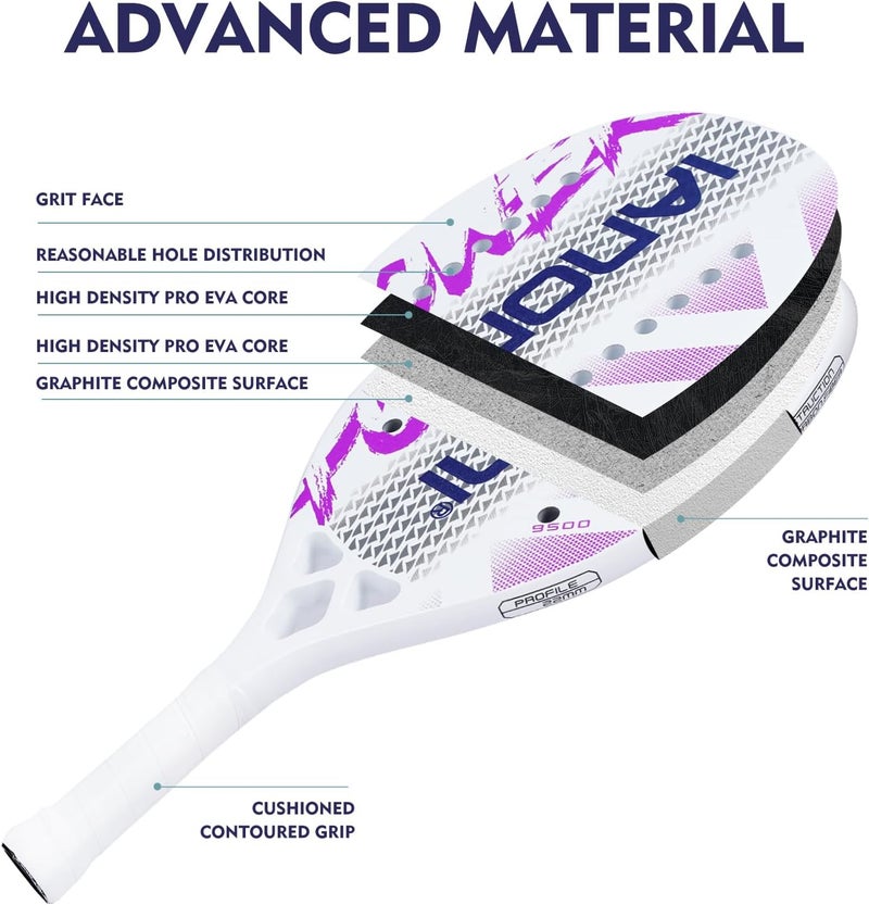 WLSRW Beach Tennis Paddle Beach Tennis Racket Carbon Fiber with EVA Memory Foam Core Tennis Paddles - Image 2